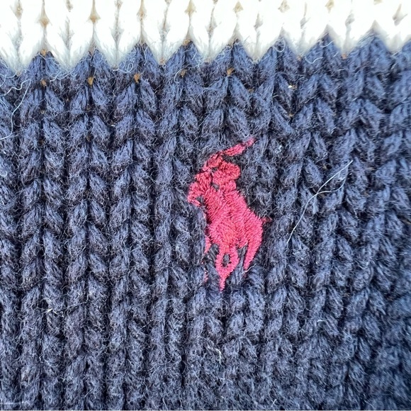 Polo Ralph Lauren Y2K Stripe Knit Cardigan Number Patch Full Zip 18 Mo FLAW - Picture 6 of 9